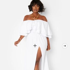 Rebdolls White Off-Shoulder Maxi Dress